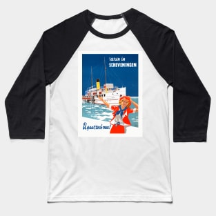 Scheveningen Netherlands Vintage Travel Poster Baseball T-Shirt